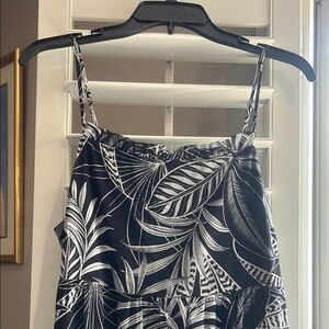 Black and White Leaf Print Dress